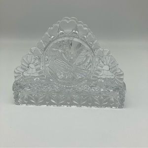 Vintage Hofbauer Byrdes bird and hearts crystal napkin holder